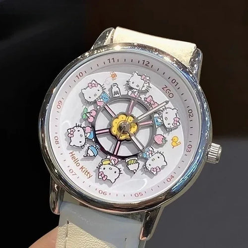 Sanrio Hello Kitty Rotating Glow in The Dark Watch for Women Teen Girls Students Best Friends Birthday Gift Cartoon Cute - Bear Hugs