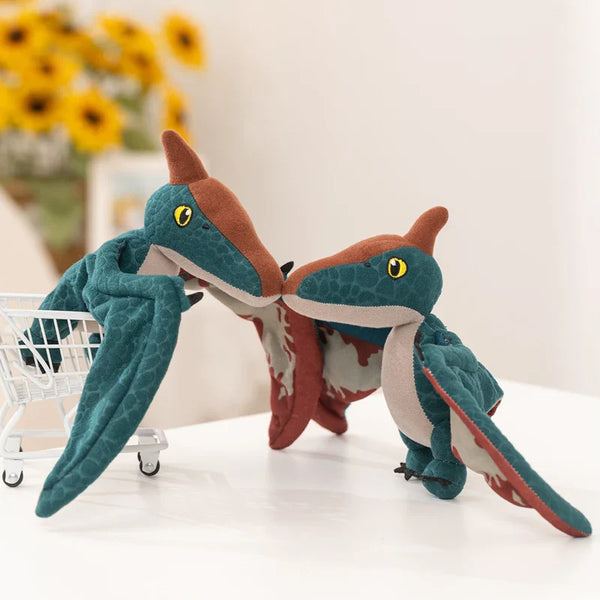 12CM Cyan Pterosaur Plush Toy Embossed Dinosaur Stuffed Animal Soft Prehistoric Creature For Kids Birthday Gift Room Decor - Bear Hugs