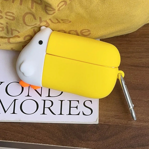 Funny Cartoon Big Mouth Bird Case For Apple AirPods 4 Pro 2 1 3 Soft Silicone Wireless Bluetooth Earphone Protective Cover Hook - Bear Hugs