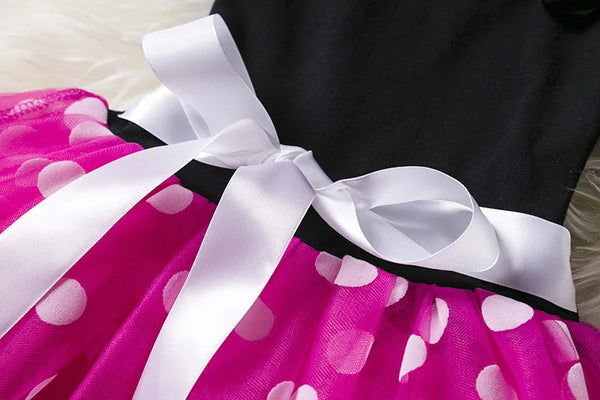 Mickey Minnie Mouse Baby Girls Cosplay Costume Kids Fancy Polka Dot Dress Princess Dress Children Birthday Party Clothing Gift - Bear Hugs