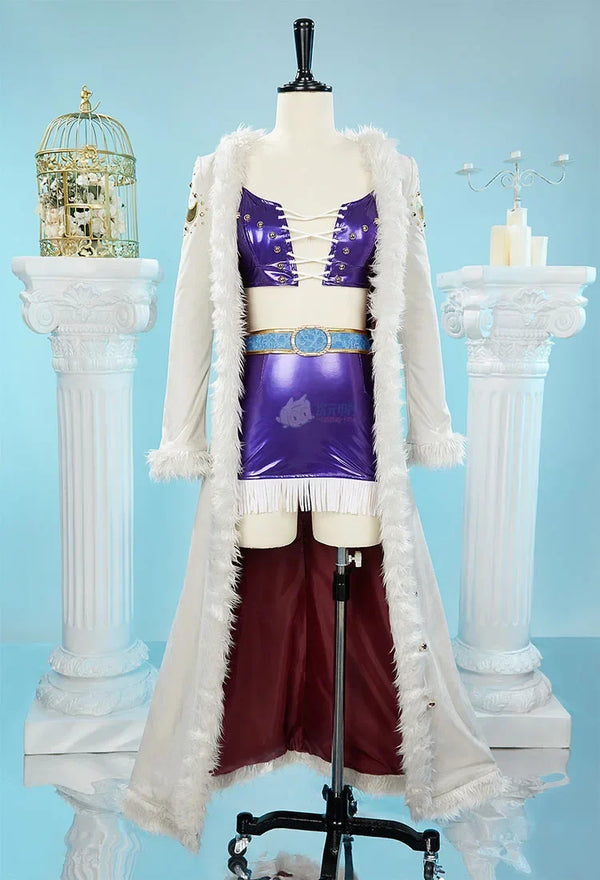 Anime Nico Robin Miss Allsunday Cosplay Costumes Women Sexy Leather Dress Coat Hat Suit Halloween Carnival Stage Perform Clothes - Bear Hugs