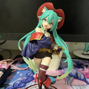 Hatsune Miku Desktop Cute Action Figure Tale Wonderland Miku Puss in Boots Anime Figurine Kawaii Girl Model Toy Adorable Decor - Bear Hugs