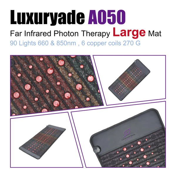Luxuryade A050 Heating Infrared Bio NIR Mat Amethyst Crystal Tourmaline PEMF Therapy Photon Red Light Body Massage Mattress - Bear Hugs