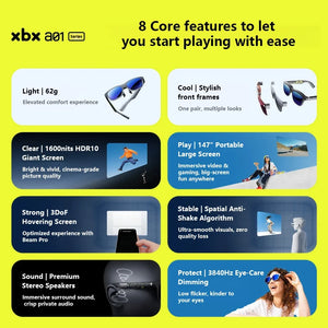 XREAL xbx a01 AR Glasses HDR10 1600nits 50° FOV Smart Glasses for Watch Videos Play Games - Bear Hugs
