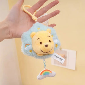Rainbow Clouds Honey Bear & Hoglet Keychain