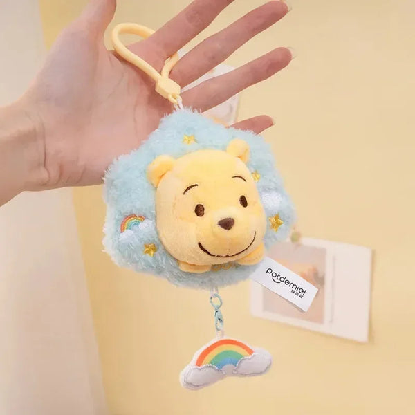 Rainbow Clouds Honey Bear & Hoglet Keychain