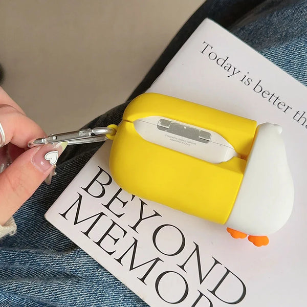Funny Cartoon Big Mouth Bird Case For Apple AirPods 4 Pro 2 1 3 Soft Silicone Wireless Bluetooth Earphone Protective Cover Hook - Bear Hugs