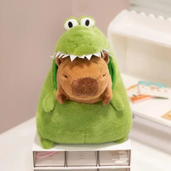 Capybara Green Dinosaur Outfit Plushie - Bear Hugs