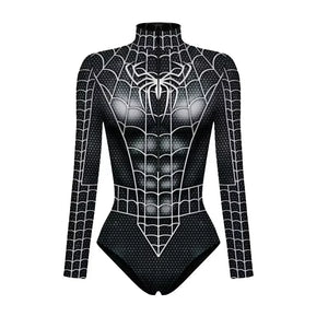 Superhero Spiderman Bodysuit for Women Captain America Cosplay 3D Print Long Sleeve Swimsuit Adult Halloween Carnival Costumes - Bear Hugs