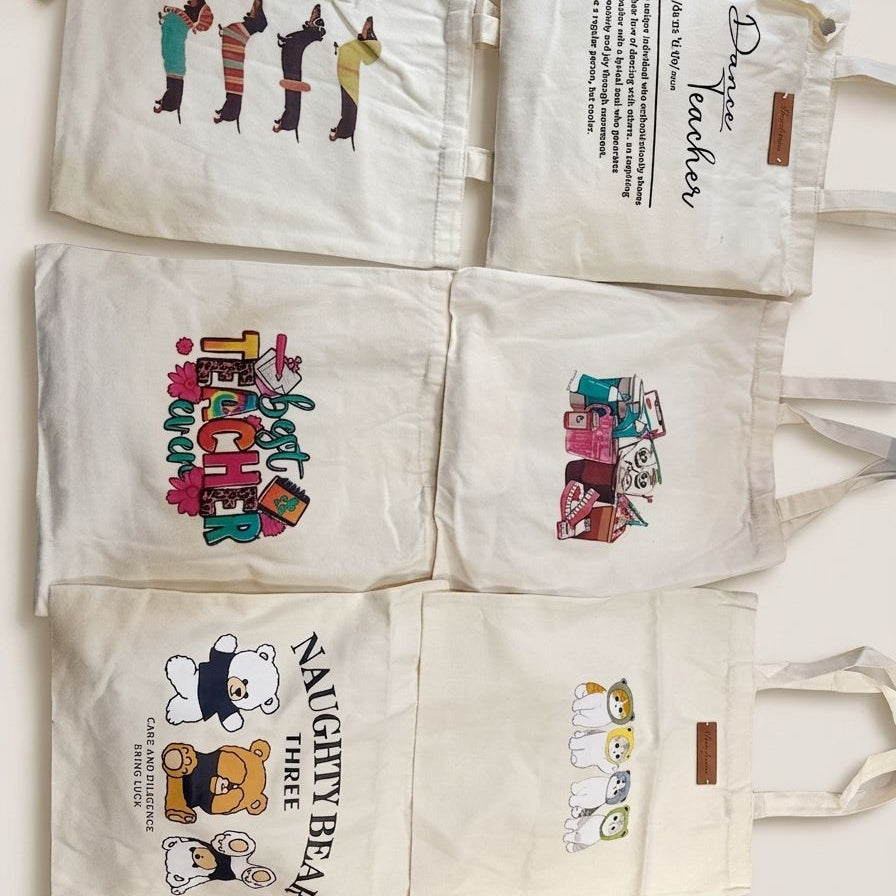 Typography Canvas Minimalist Tote
