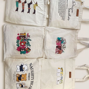 Typography Canvas Minimalist Tote