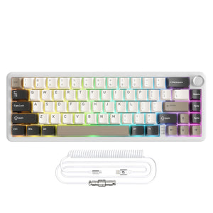 ATTACK SHARK X66 Wireless Mechanical Keyboard with 8K Coiled Cable - Bear Hugs