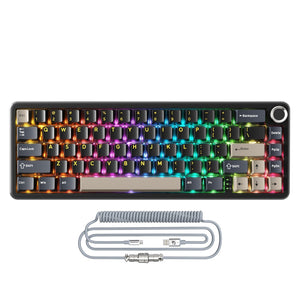 ATTACK SHARK X66 Wireless Mechanical Keyboard with 8K Coiled Cable - Bear Hugs