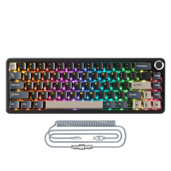 ATTACK SHARK X66 Wireless Mechanical Keyboard with 8K Coiled Cable - Bear Hugs