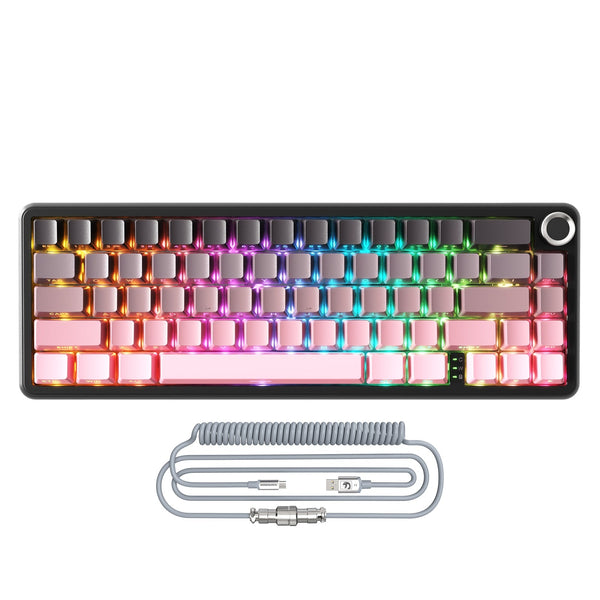 ATTACK SHARK X66 Wireless Mechanical Keyboard with 8K Coiled Cable - Bear Hugs