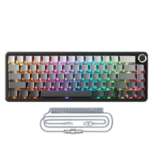 ATTACK SHARK X66 Wireless Mechanical Keyboard with 8K Coiled Cable - Bear Hugs