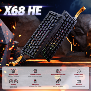 ATTACK SHARK X68 HE Rapid Trigger Keyboard Magnetic Switch - Bear Hugs