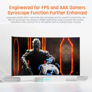 BIGBIG WON BLITZ2 Wireless Controller 16 Mechanical Microswitches 2000Hz Sampling Rate TMR Electromagnetic Joysticks PC Controller for PC/Switch/iOS/Android - Bear Hugs