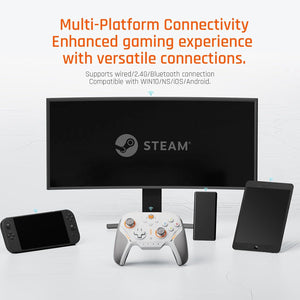 BIGBIG WON BLITZ2 Wireless Controller 16 Mechanical Microswitches 2000Hz Sampling Rate TMR Electromagnetic Joysticks PC Controller for PC/Switch/iOS/Android - Bear Hugs