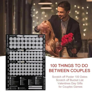 100 Things To Do Between Couples Poster Game - Bear Hugs