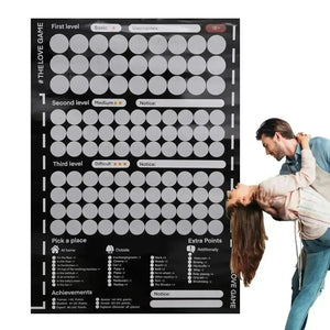 100 Things To Do Between Couples Poster Game - Bear Hugs