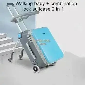2-in-1 Kid's Ride-On Suitcase Trolley Bag - Bear Hugs