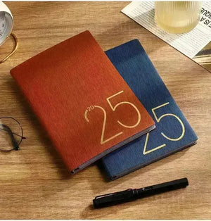 2025 Leather Textured Yearly Planner - Bear Hugs