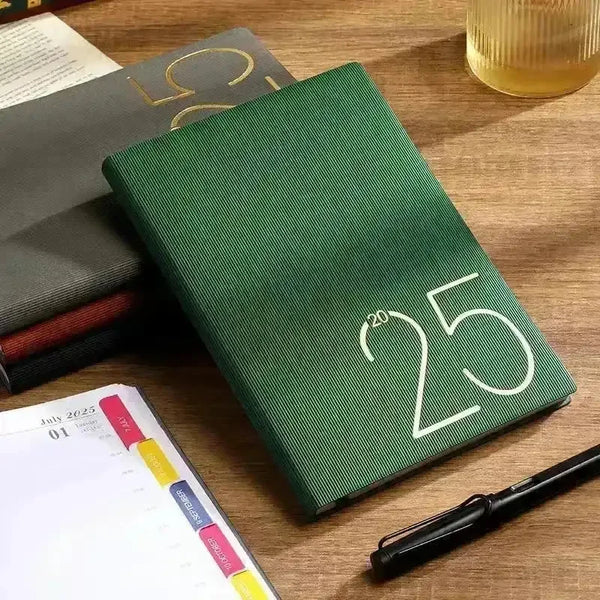 2025 Leather Textured Yearly Planner - Bear Hugs