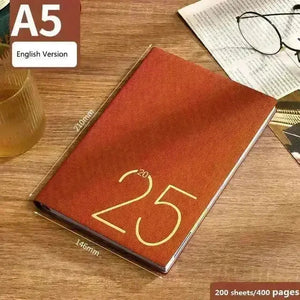 2025 Leather Textured Yearly Planner - Bear Hugs
