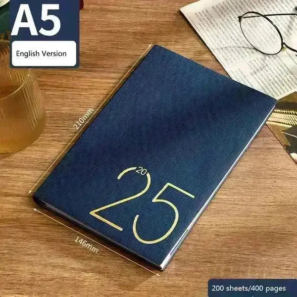 2025 Leather Textured Yearly Planner - Bear Hugs