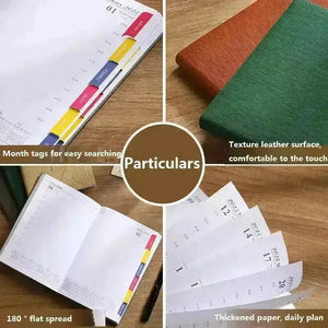 2025 Leather Textured Yearly Planner - Bear Hugs