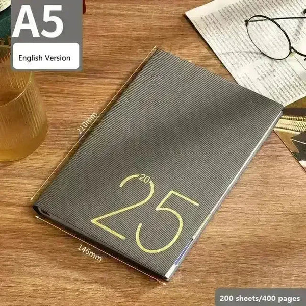 2025 Leather Textured Yearly Planner - Bear Hugs