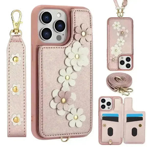 3 in 1 Crossbody Floral Phone Case (For iPhones) - Bear Hugs