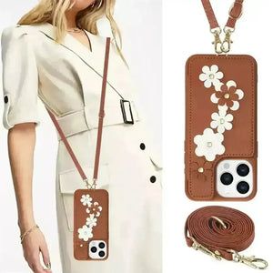 3 in 1 Crossbody Floral Phone Case (For iPhones) - Bear Hugs