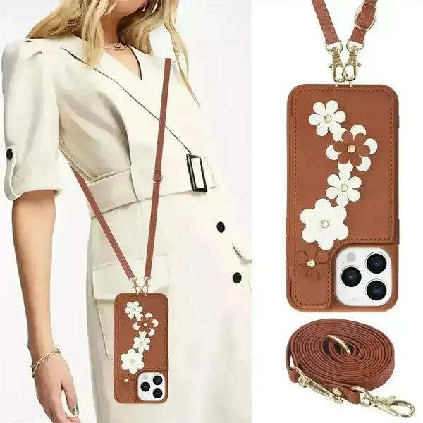 3 in 1 Crossbody Floral Phone Case (For iPhones) - Bear Hugs
