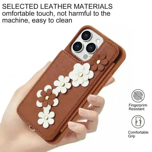 3 in 1 Crossbody Floral Phone Case (For iPhones) - Bear Hugs