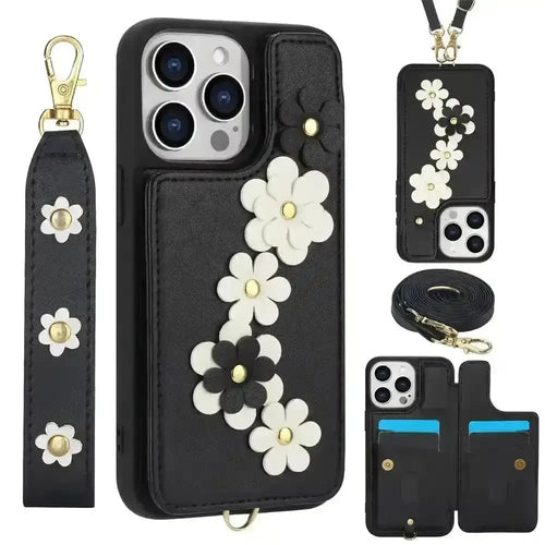 3 in 1 Crossbody Floral Phone Case (For iPhones) - Bear Hugs