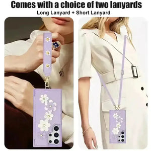 3 in 1 Crossbody Floral Phone Case (For Samsung) - Bear Hugs