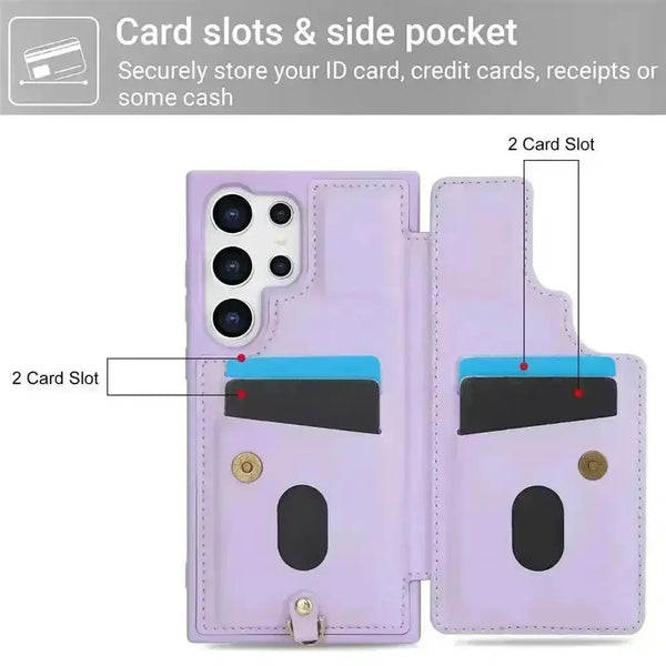 3 in 1 Crossbody Floral Phone Case (For Samsung) - Bear Hugs