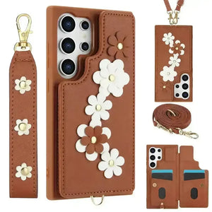 3 in 1 Crossbody Floral Phone Case (For Samsung) - Bear Hugs