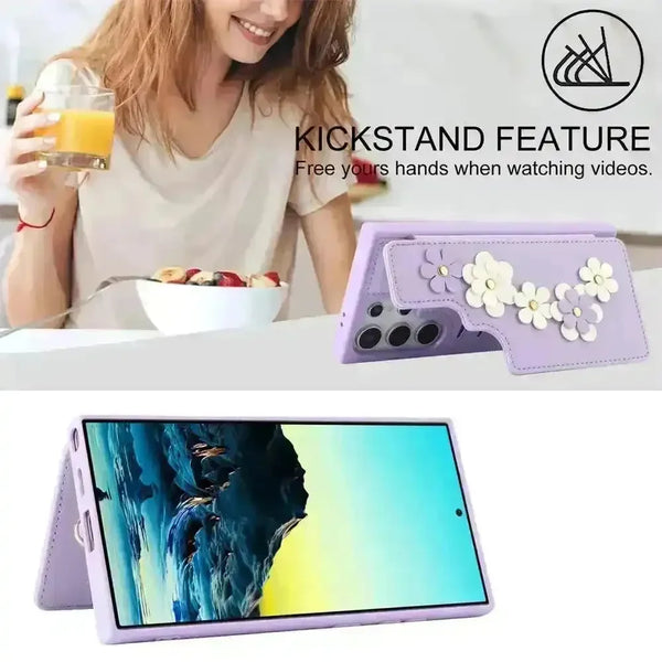 3 in 1 Crossbody Floral Phone Case (For Samsung) - Bear Hugs