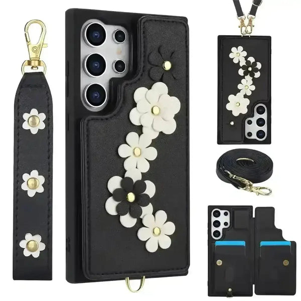3 in 1 Crossbody Floral Phone Case (For Samsung) - Bear Hugs