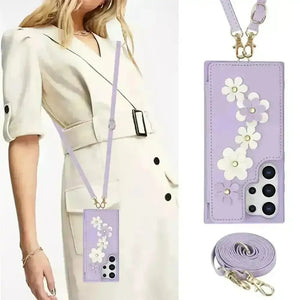 3 in 1 Crossbody Floral Phone Case (For Samsung) - Bear Hugs