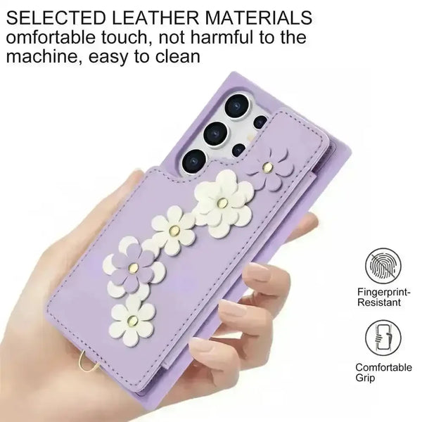 3 in 1 Crossbody Floral Phone Case (For Samsung) - Bear Hugs