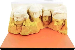 3D Art Rip Away Mountain Faces Memo Calendar - Bear Hugs