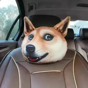 3D Cat & Dog Headrest Cushions with Seatbelt Covers - Bear Hugs