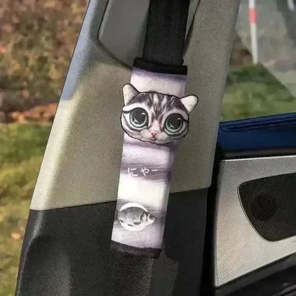 3D Cat & Dog Headrest Cushions with Seatbelt Covers - Bear Hugs