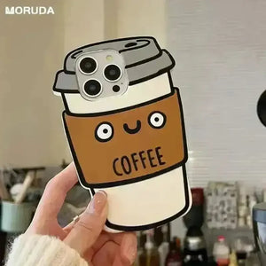 3D Coffee Cup Phone Case (For iPhones) - Bear Hugs