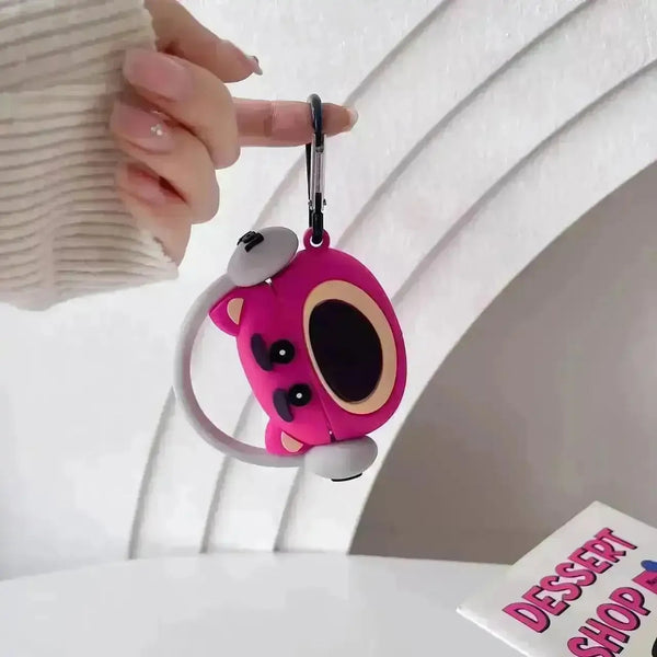 3D Cute Strawberry Lotso Bear AirPods Case - Bear Hugs