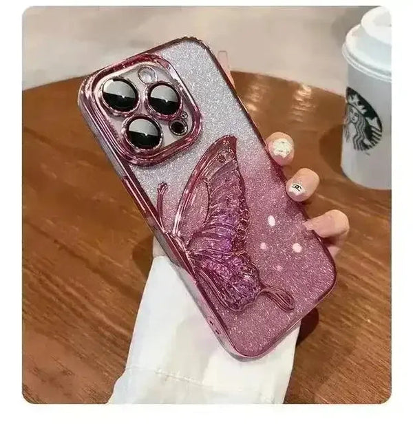 3D Glitter Butterfly Quicksand Case (For iPhone) - Bear Hugs